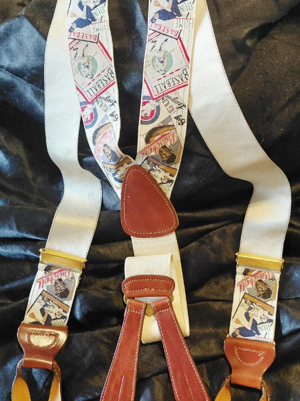 Vintage Trafalgar Limited Edition Negro Baseball League Silk Suspenders